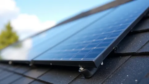 instalacja paneli fotowoltaicznych na dachu pokrytym gontem bitumicznym