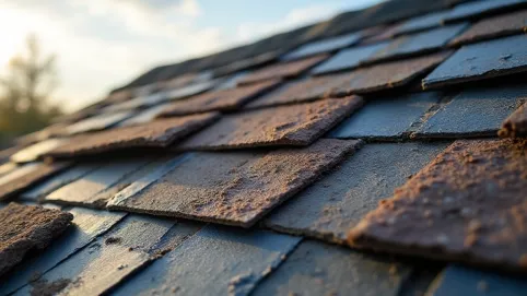 Naprawa dachu z gontu bitumicznego