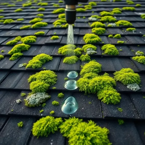 Środek na mech na dachu z gontu